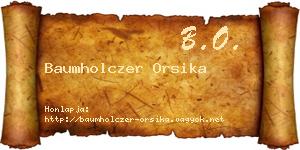 Baumholczer Orsika névjegykártya